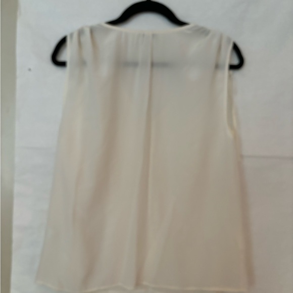 Joie Silk Off-White Blouse with Adjustable Shoulder Ruching Ties - Picture 4 of 6